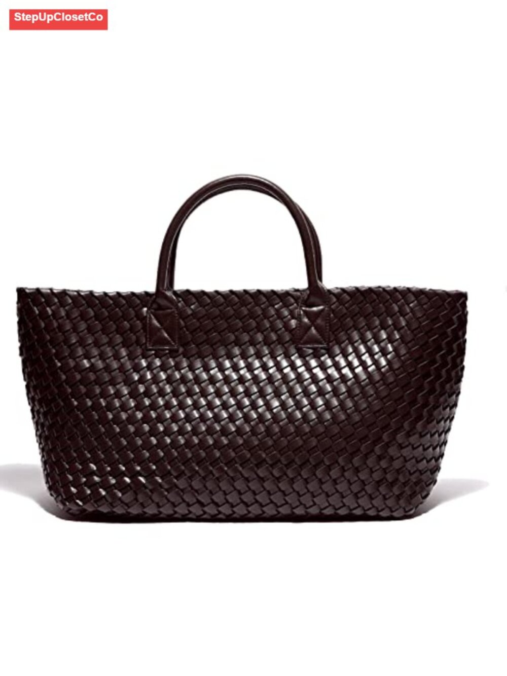Woven Tote Bag Women Vegan Leather Large Capacity Shoulder Handbag Travel